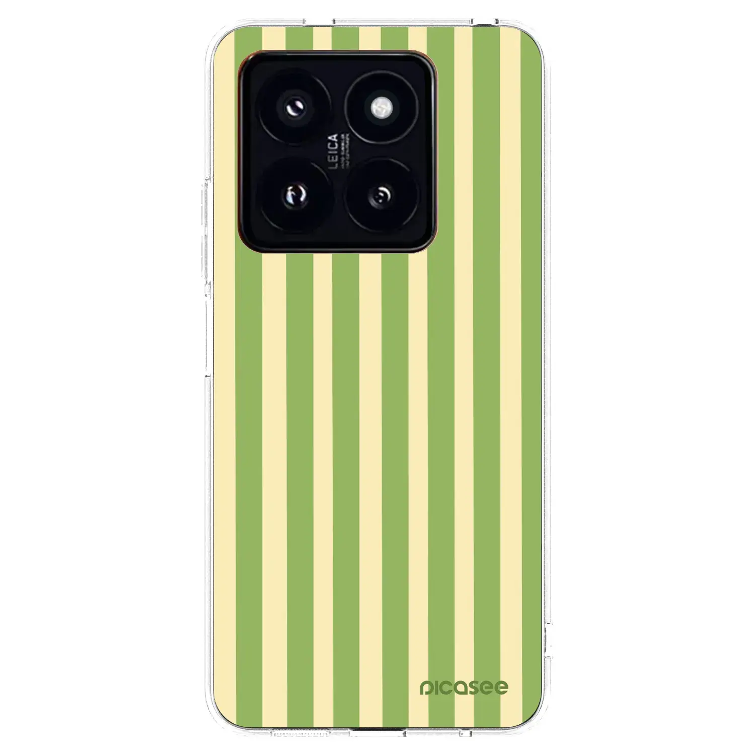 Silikonový průhledný obal pro Xiaomi 14 Pro - Lines Matcha