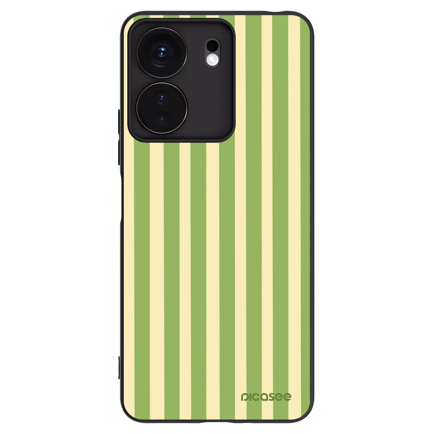 Silikonový černý obal pro Xiaomi Redmi 13C 4G - Lines Matcha
