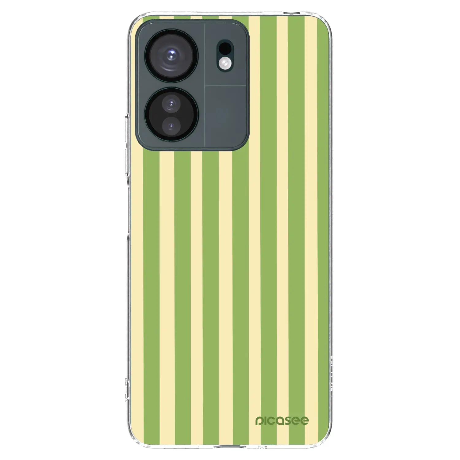 Silikonový průhledný obal pro Xiaomi Redmi 13C 4G - Lines Matcha