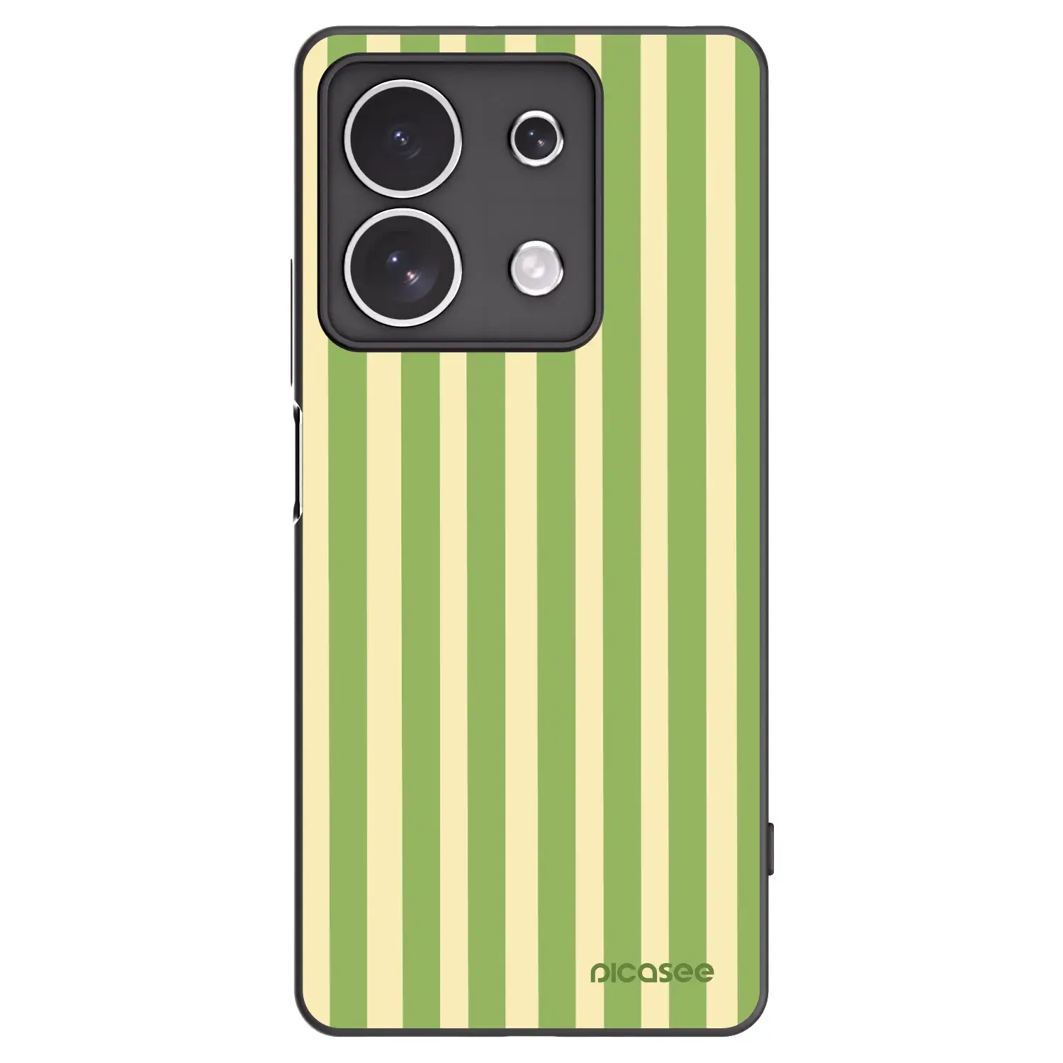 Silikonový černý obal pro Xiaomi Redmi Note 13 4G - Lines Matcha