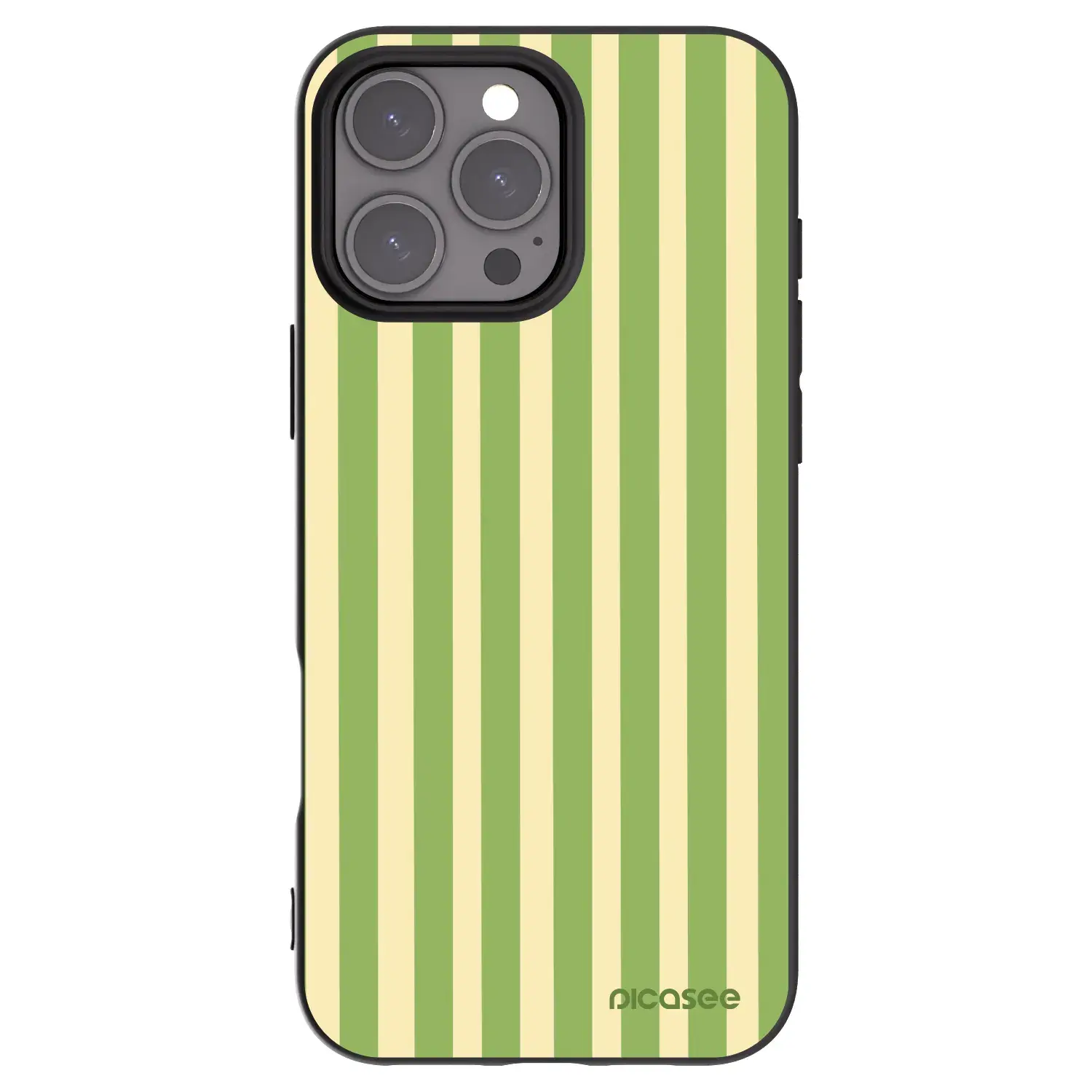 Silikonový černý obal pro Apple iPhone 16 Pro Max - Lines Matcha