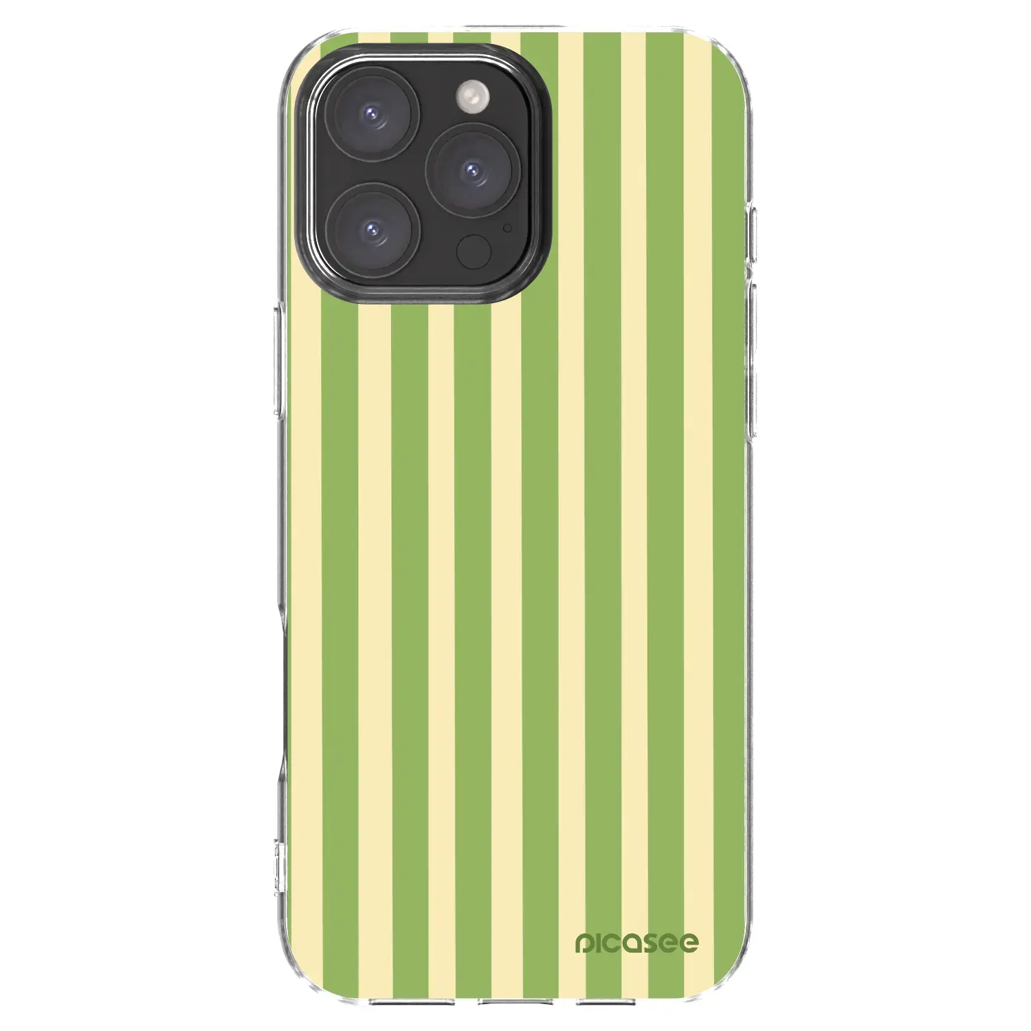 Silikonový průhledný obal pro Apple iPhone 16 Pro Max - Lines Matcha