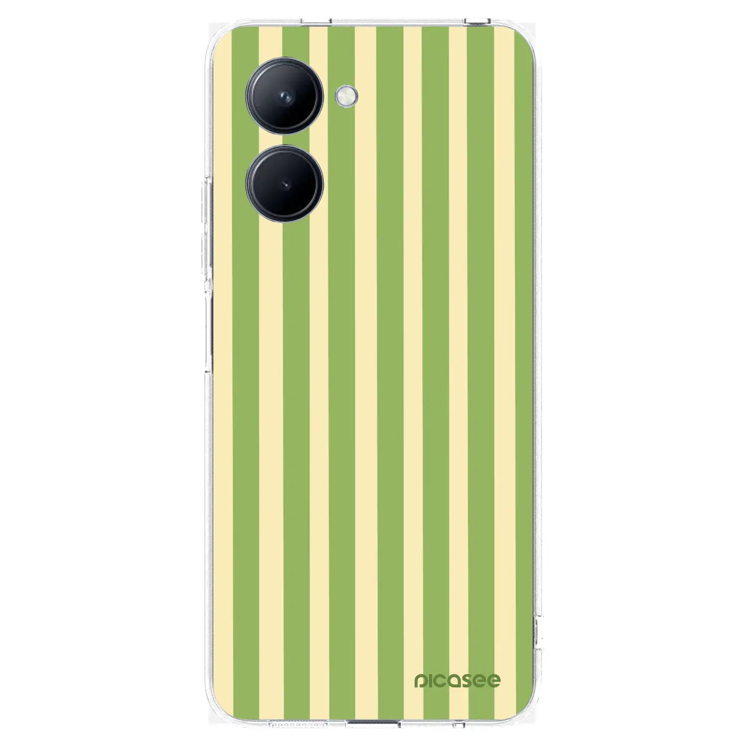 Silikonový průhledný obal pro Realme C33 (2023) - Lines Matcha