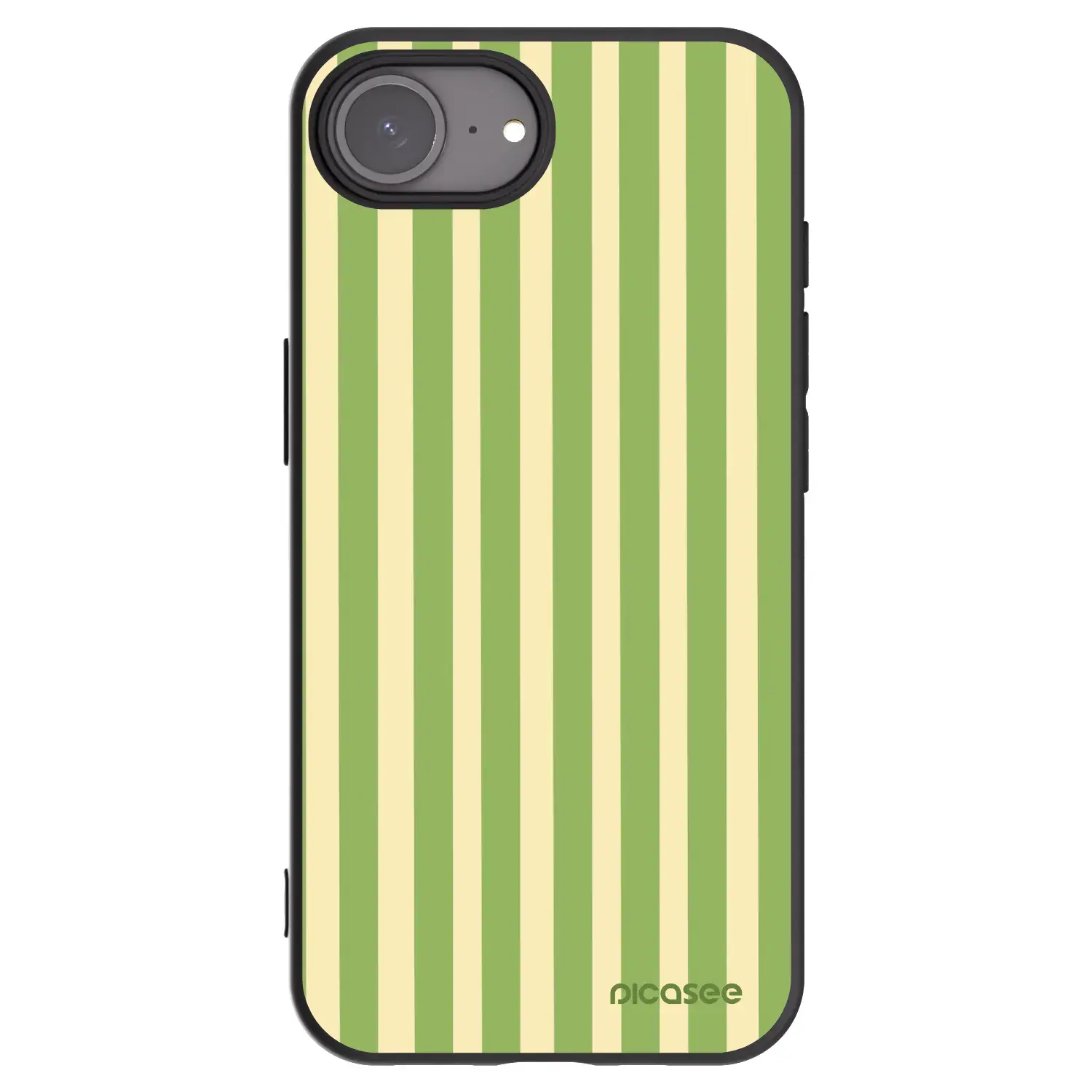Silikonový černý obal pro Apple iPhone 16e - Lines Matcha