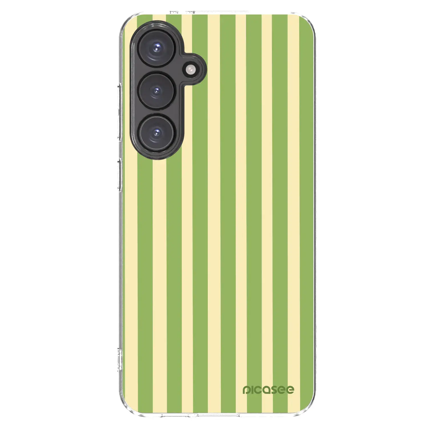 Silikonový průhledný obal pro Samsung Galaxy S24 FE S721B - Lines Matcha
