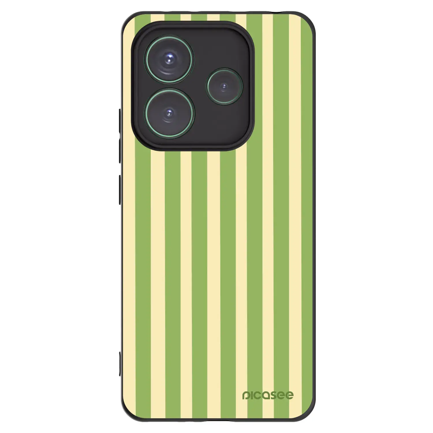 Silikonový černý obal pro Xiaomi Redmi Note 14 5G - Lines Matcha