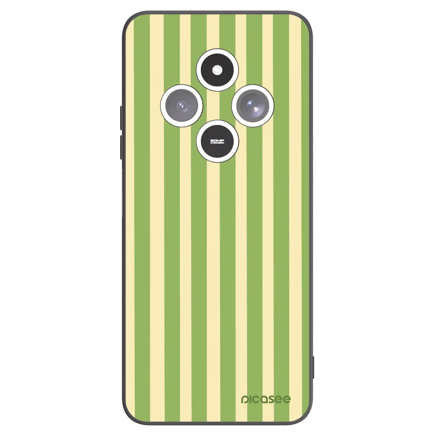 Silikonový černý obal pro Xiaomi Redmi 14C - Lines Matcha