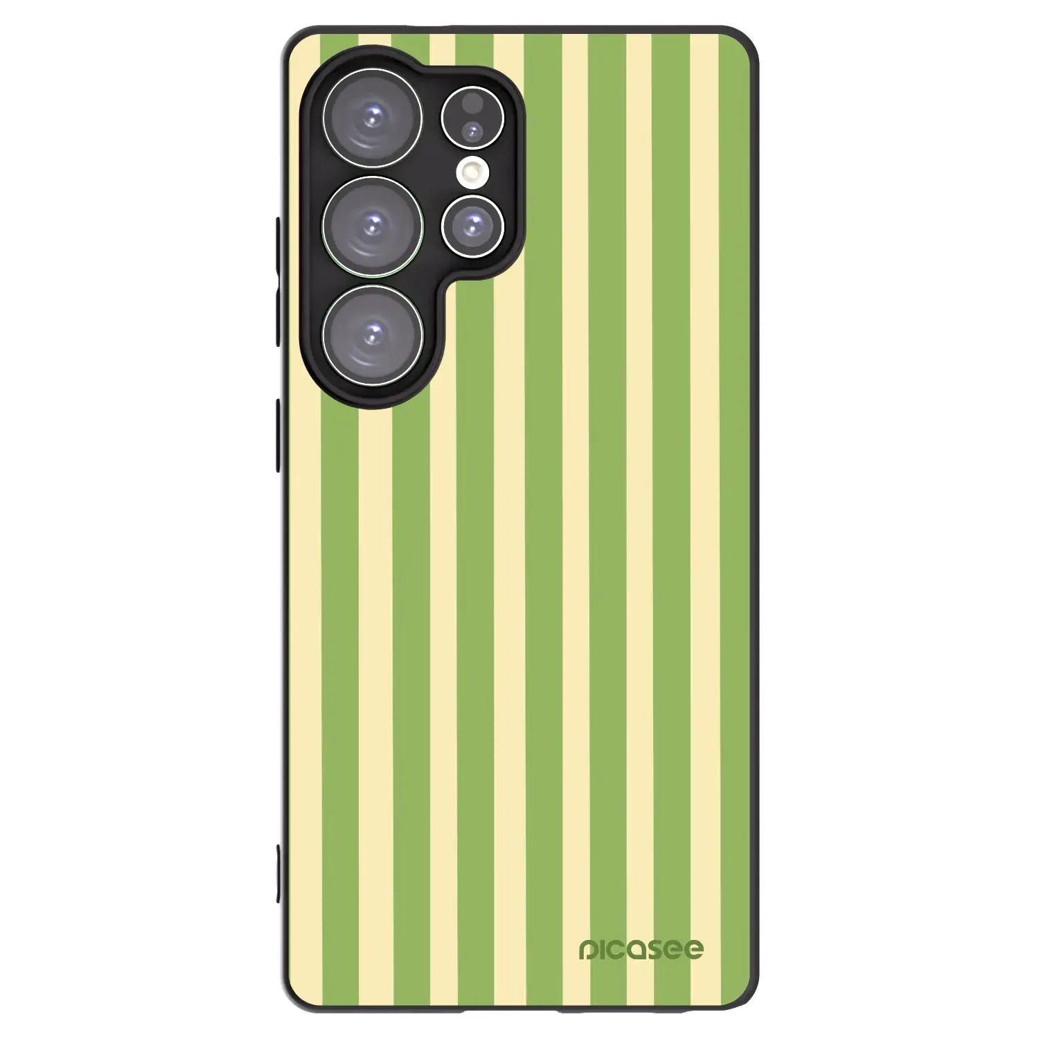Silikonový černý obal pro Samsung Galaxy S25 Ultra 5G - Lines Matcha
