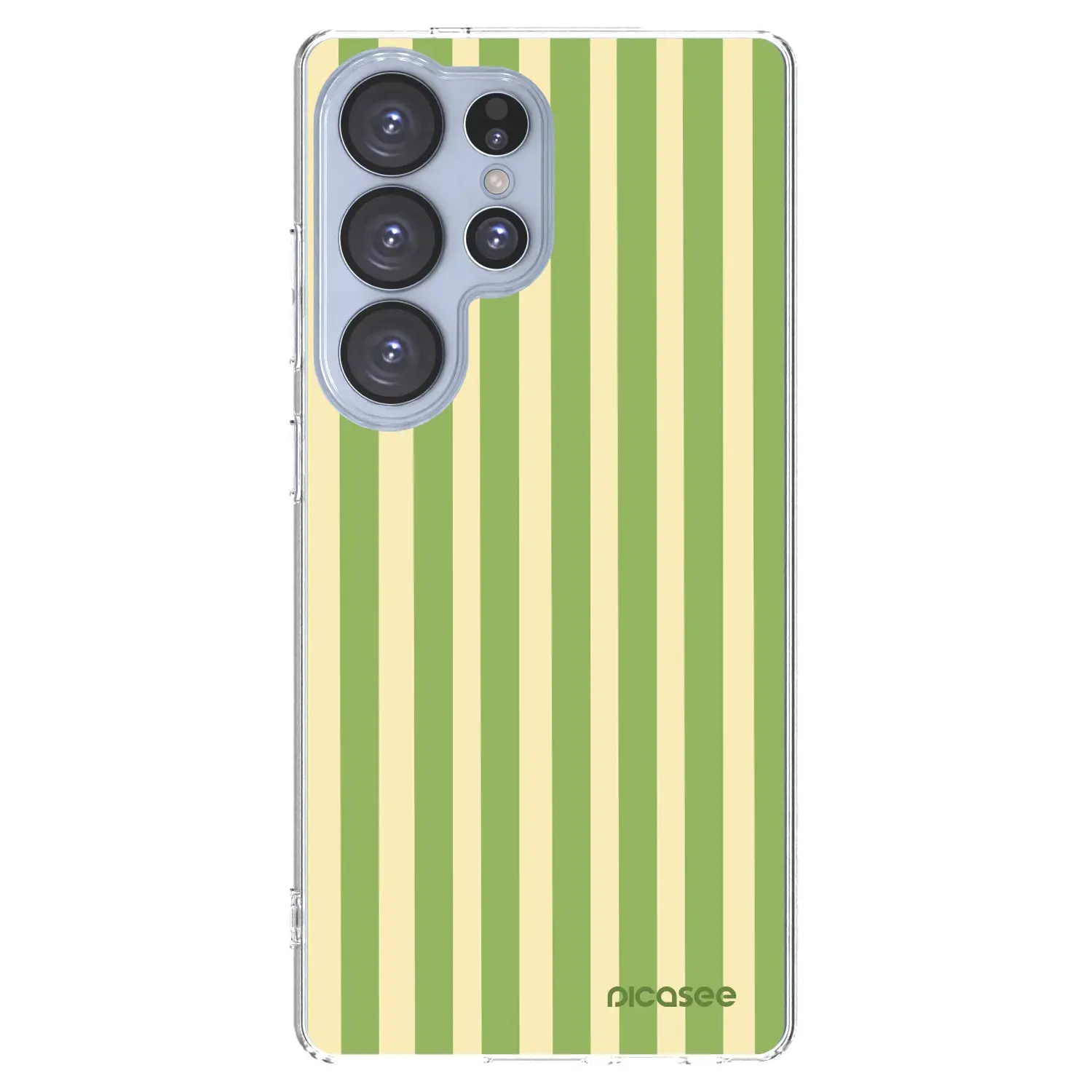 Silikonový průhledný obal pro Samsung Galaxy S25 Ultra 5G - Lines Matcha