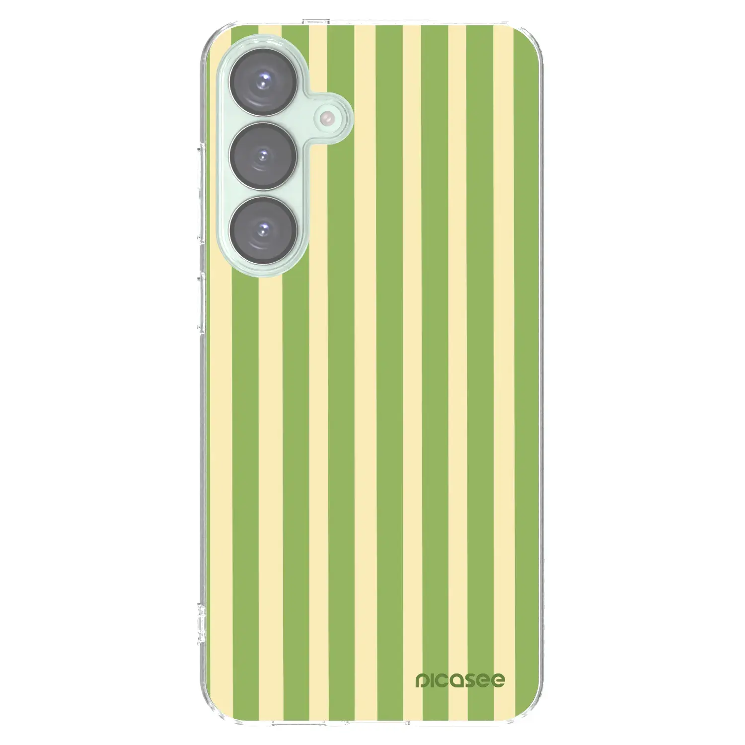 Silikonový průhledný obal pro Samsung Galaxy S25+ 5G - Lines Matcha