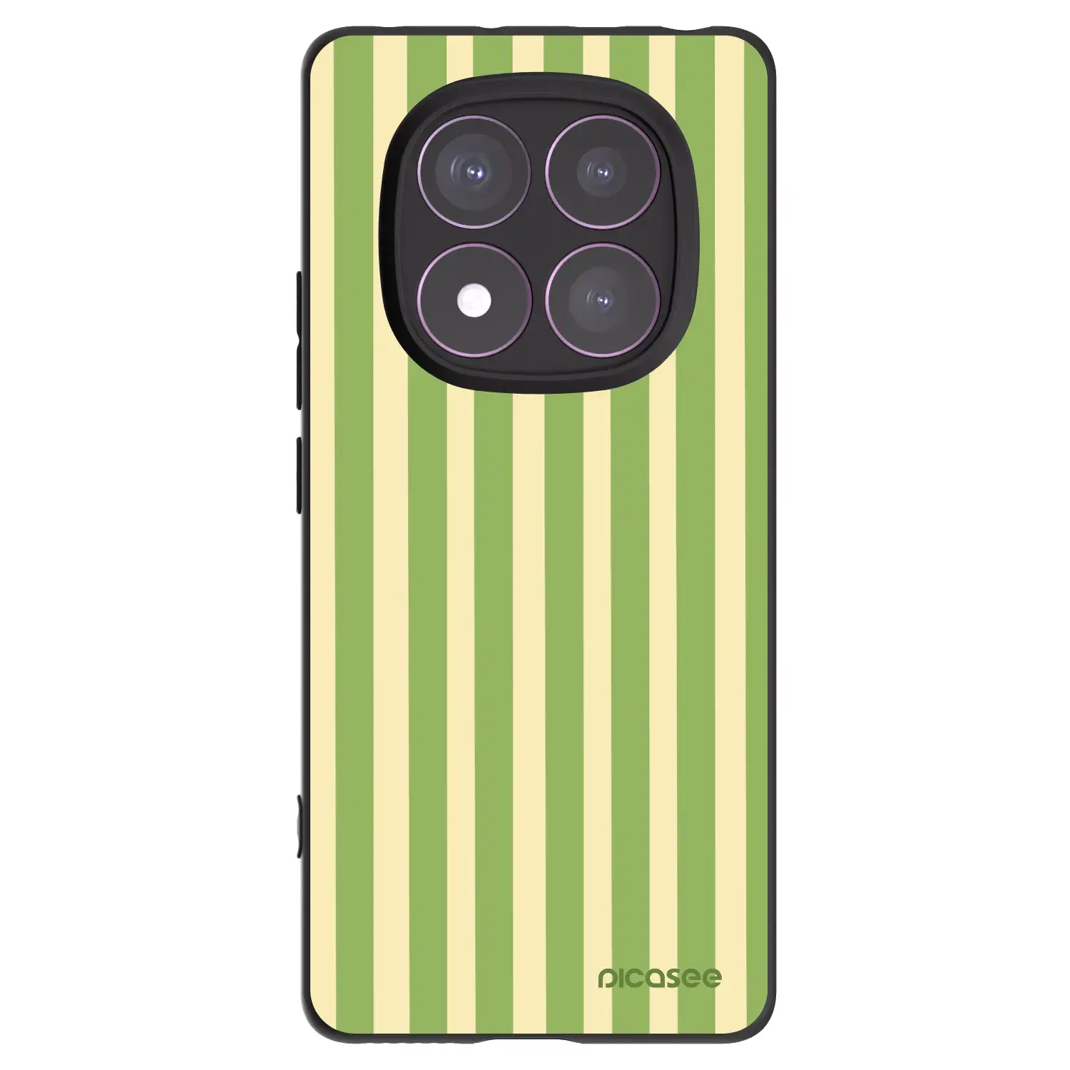 Silikonový černý obal pro Xiaomi Redmi Note 14 Pro 4G - Lines Matcha
