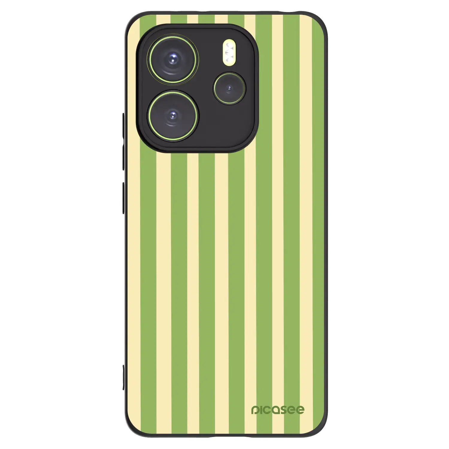 Silikonový černý obal pro Xiaomi Redmi Note 14 4G - Lines Matcha