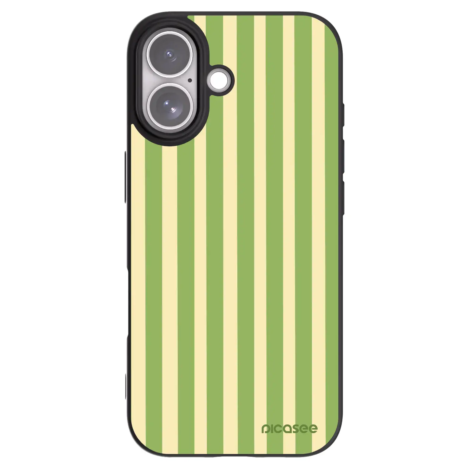 Silikonový černý obal pro Apple iPhone 17 - Lines Matcha