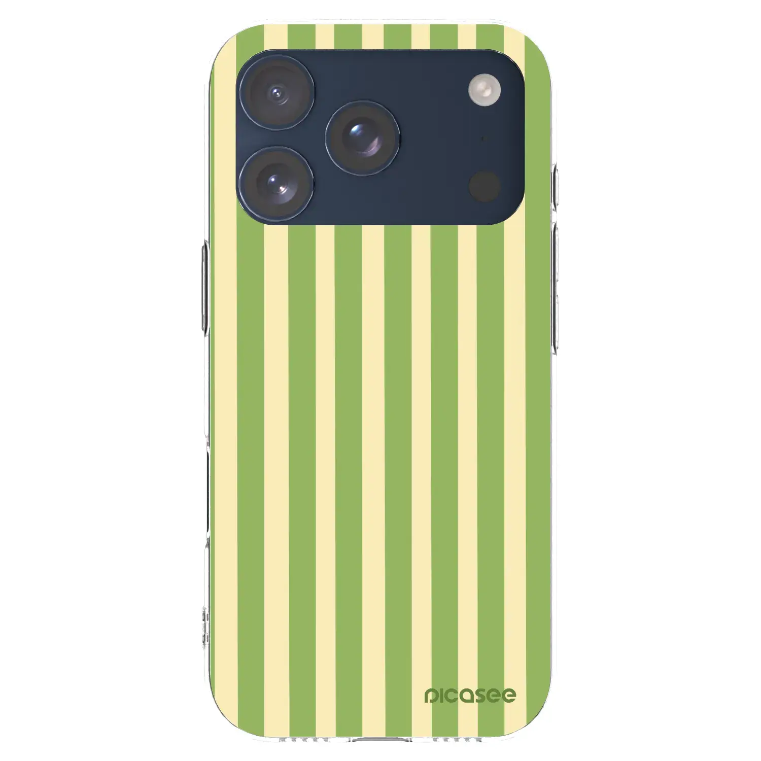 Silikonový průhledný obal pro Apple iPhone 17 Pro - Lines Matcha