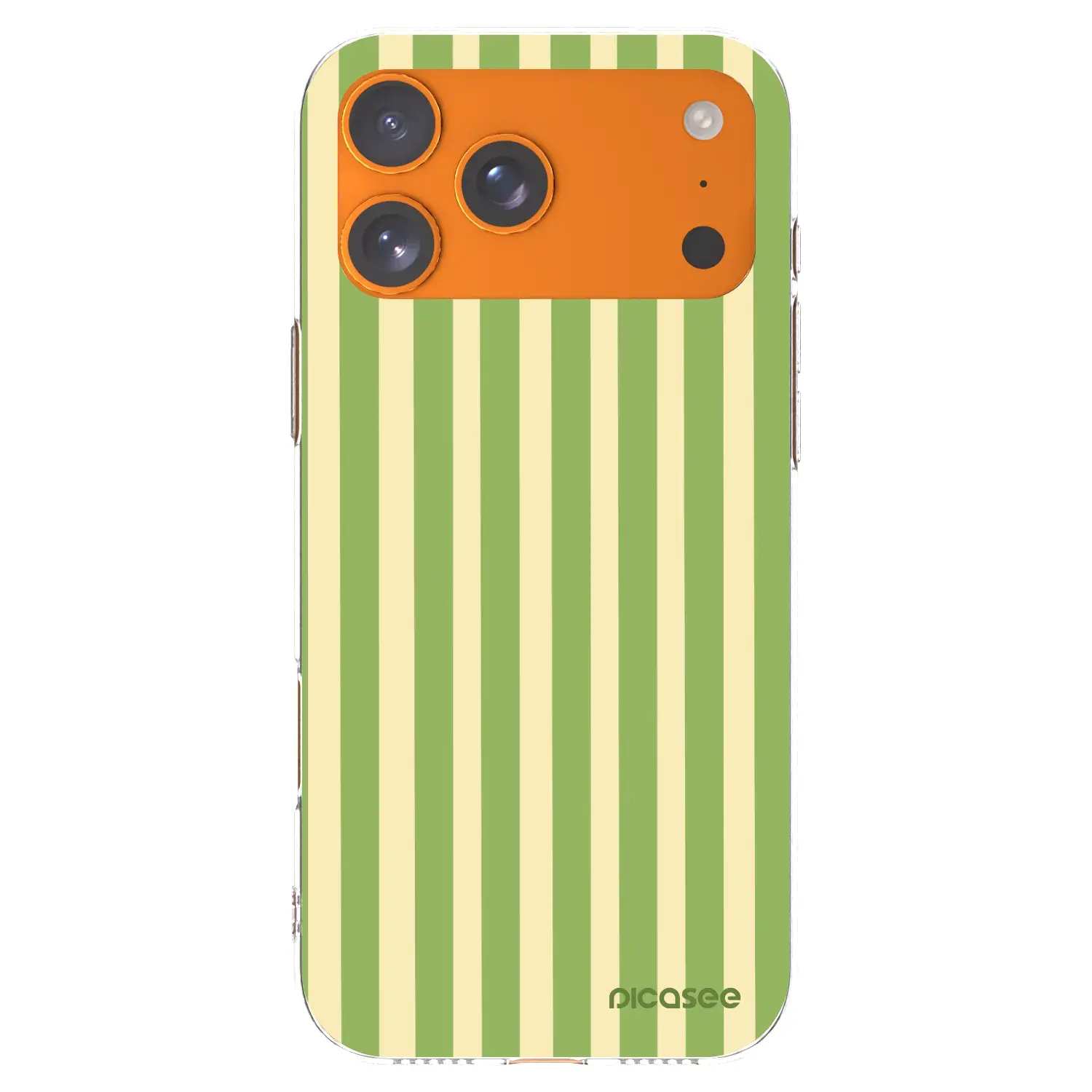 Silikonový průhledný obal pro Apple iPhone 17 Pro Max - Lines Matcha
