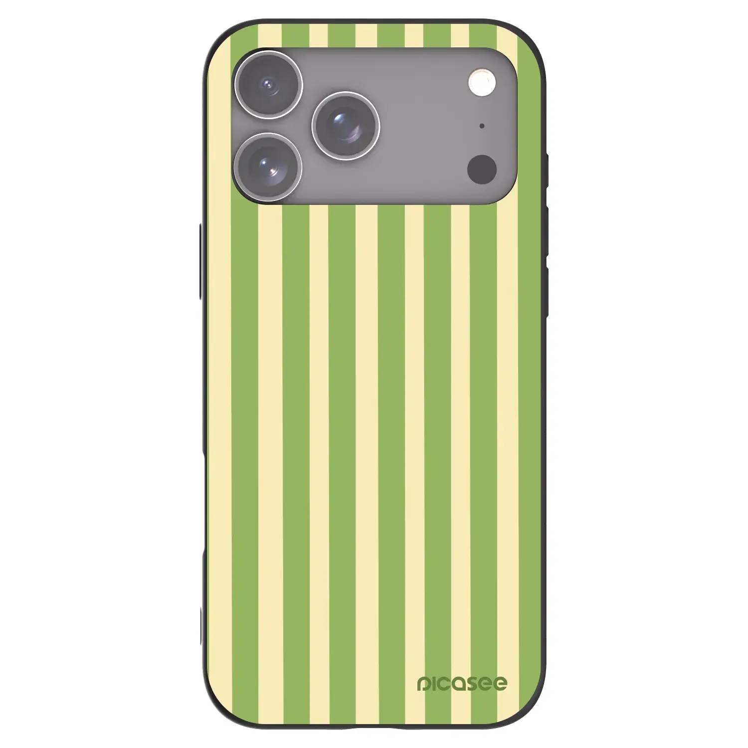 Silikonový černý obal pro Apple iPhone 17 Pro Max - Lines Matcha