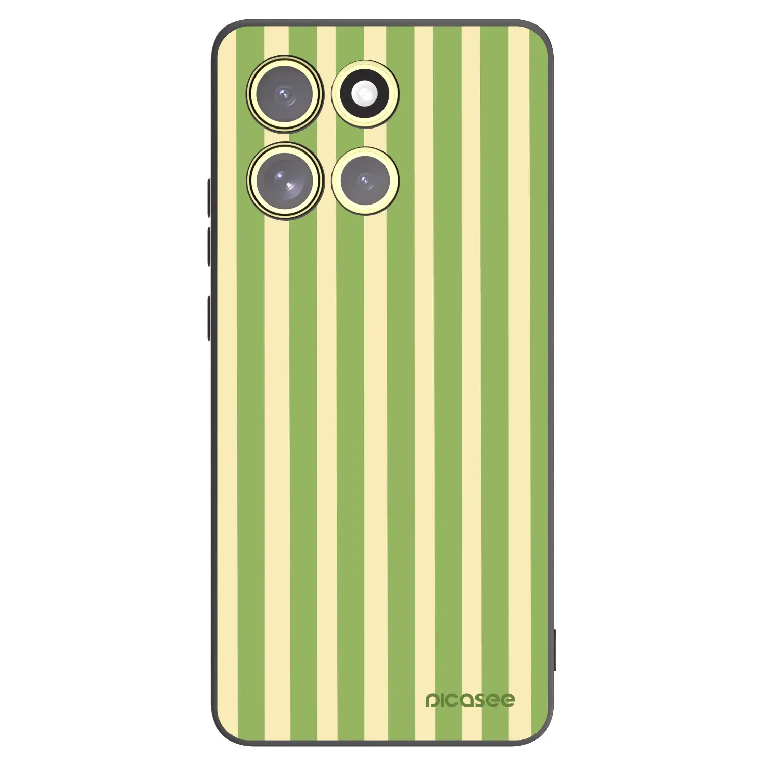 Silikonový černý obal pro Motorola Moto G86 Power 5G - Lines Matcha
