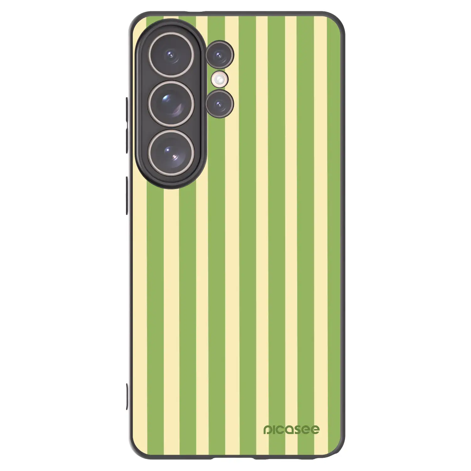 Silikonový černý obal pro Samsung Galaxy S26 Ultra - Lines Matcha