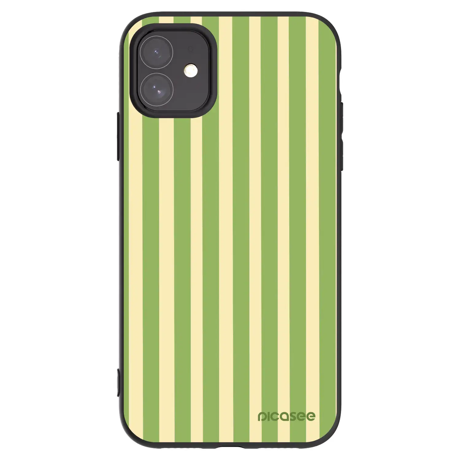 Silikonový černý obal pro Apple iPhone 11 - Lines Matcha