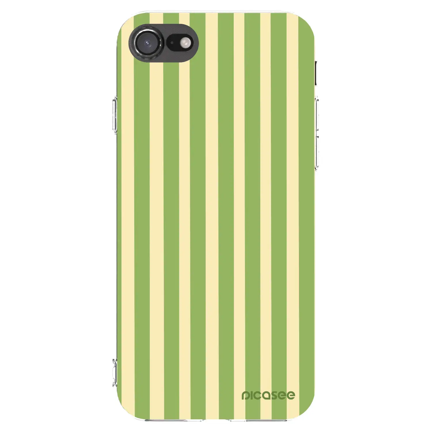 Silikonový průhledný obal pro Apple iPhone SE 2020 - Lines Matcha