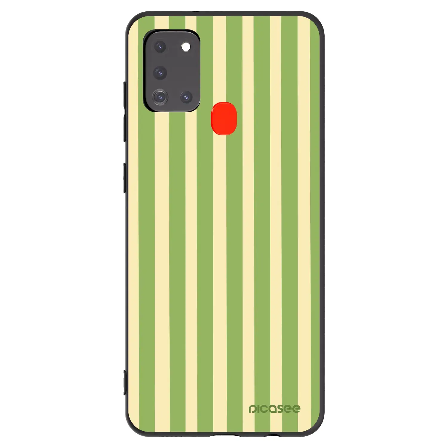 Silikonový černý obal pro Samsung Galaxy A21s - Lines Matcha