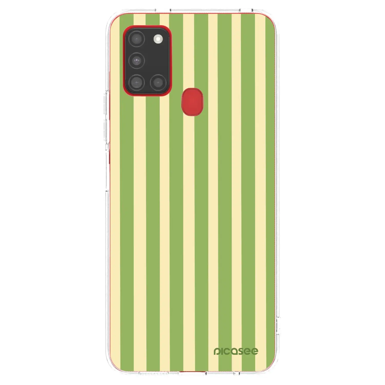 Silikonový průhledný obal pro Samsung Galaxy A21s - Lines Matcha
