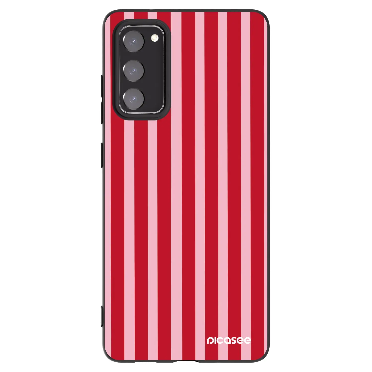Silikonový černý obal pro Samsung Galaxy S20 FE - Lines red
