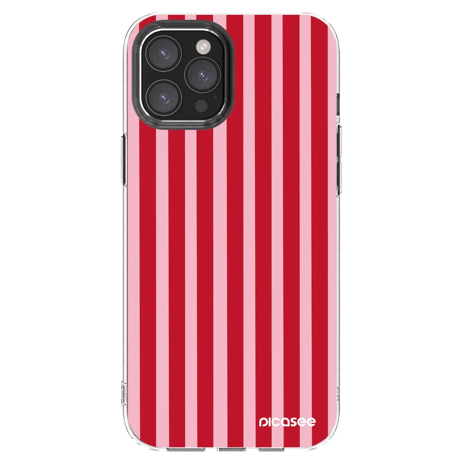 Silikonový průhledný obal pro Apple iPhone 12 Pro Max - Lines red