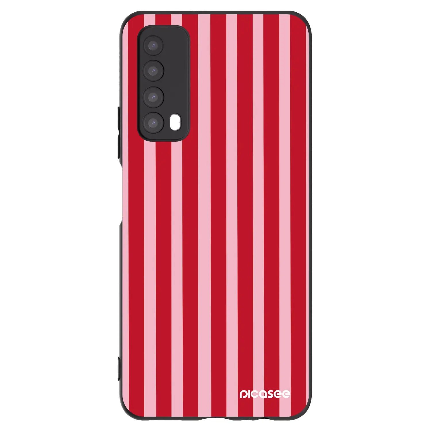 Silikonový černý obal pro Huawei P Smart 2021 - Lines red