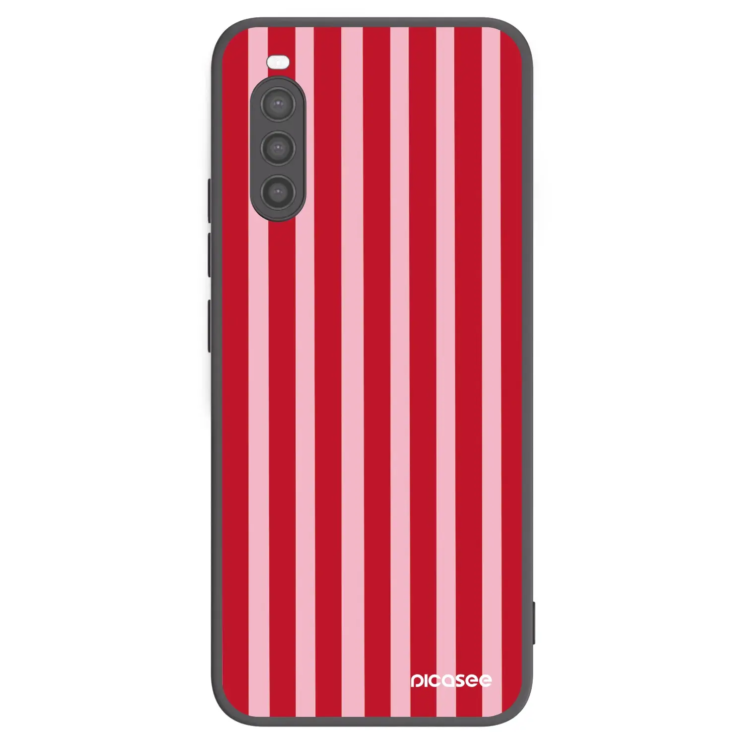 Silikonový černý obal pro Sony Xperia 10 II - Lines red