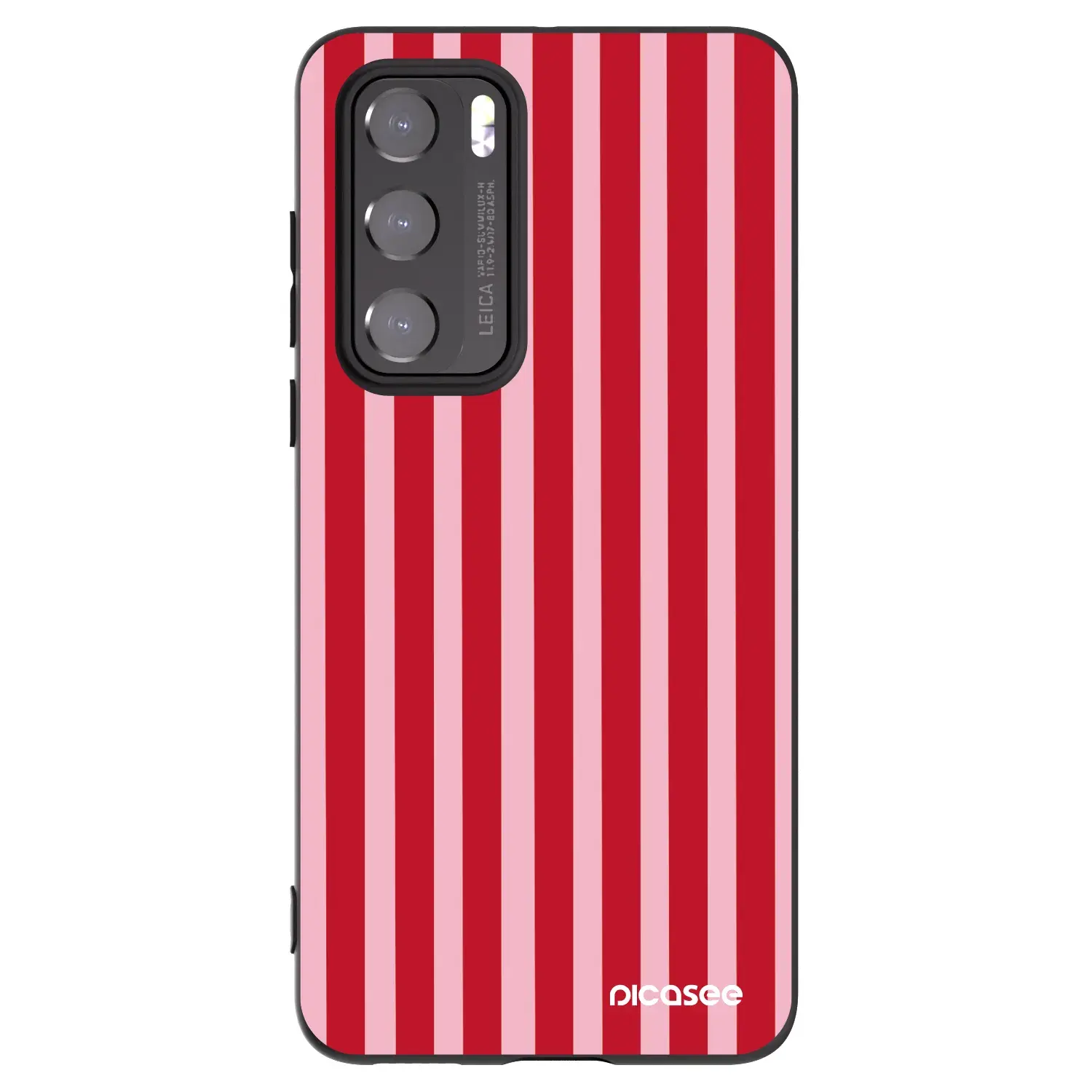 Silikonový černý obal pro Huawei P40 - Lines red
