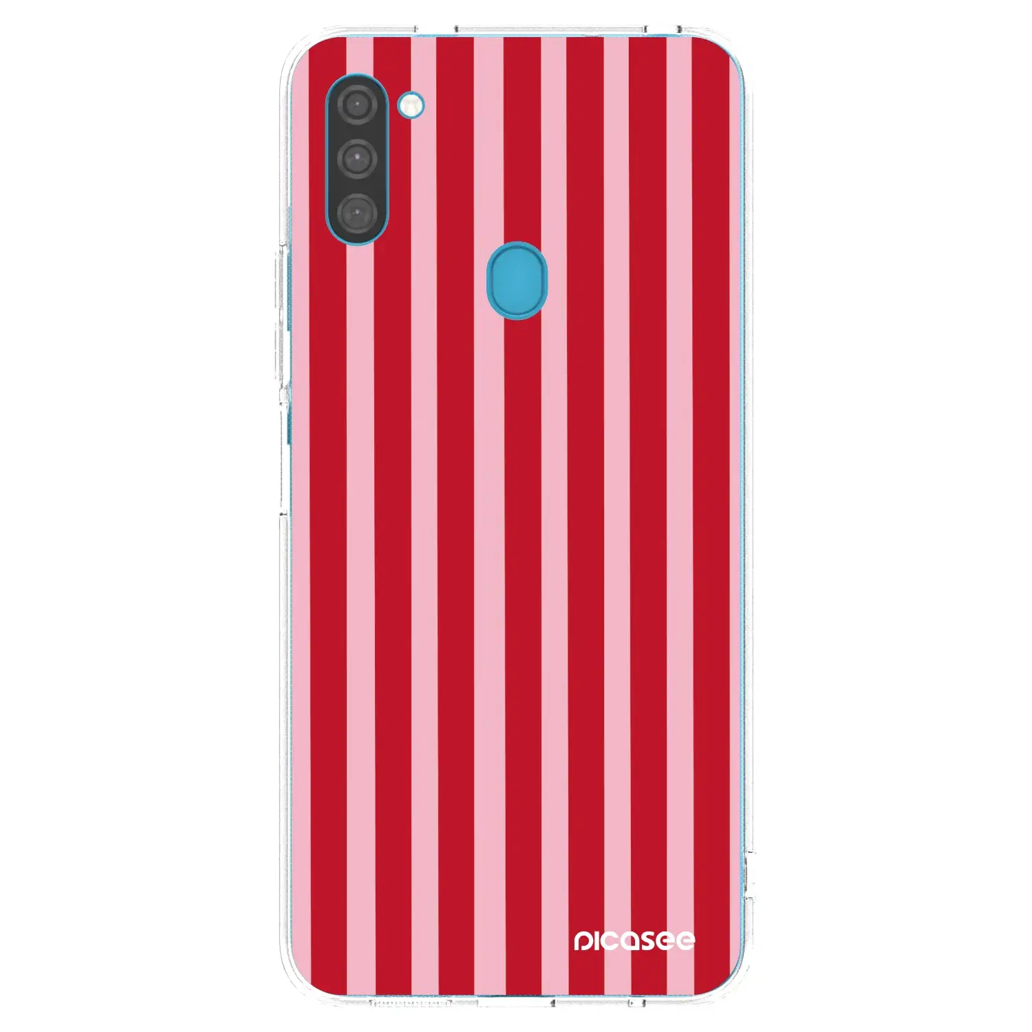 Silikonový průhledný obal pro Samsung Galaxy M11 - Lines red