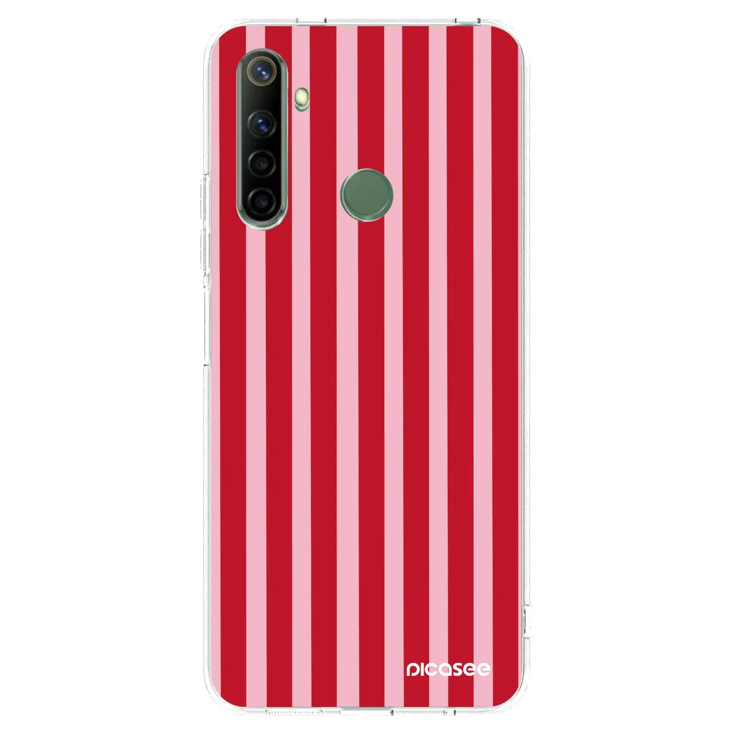 Silikonový průhledný obal pro Realme 6i - Lines red