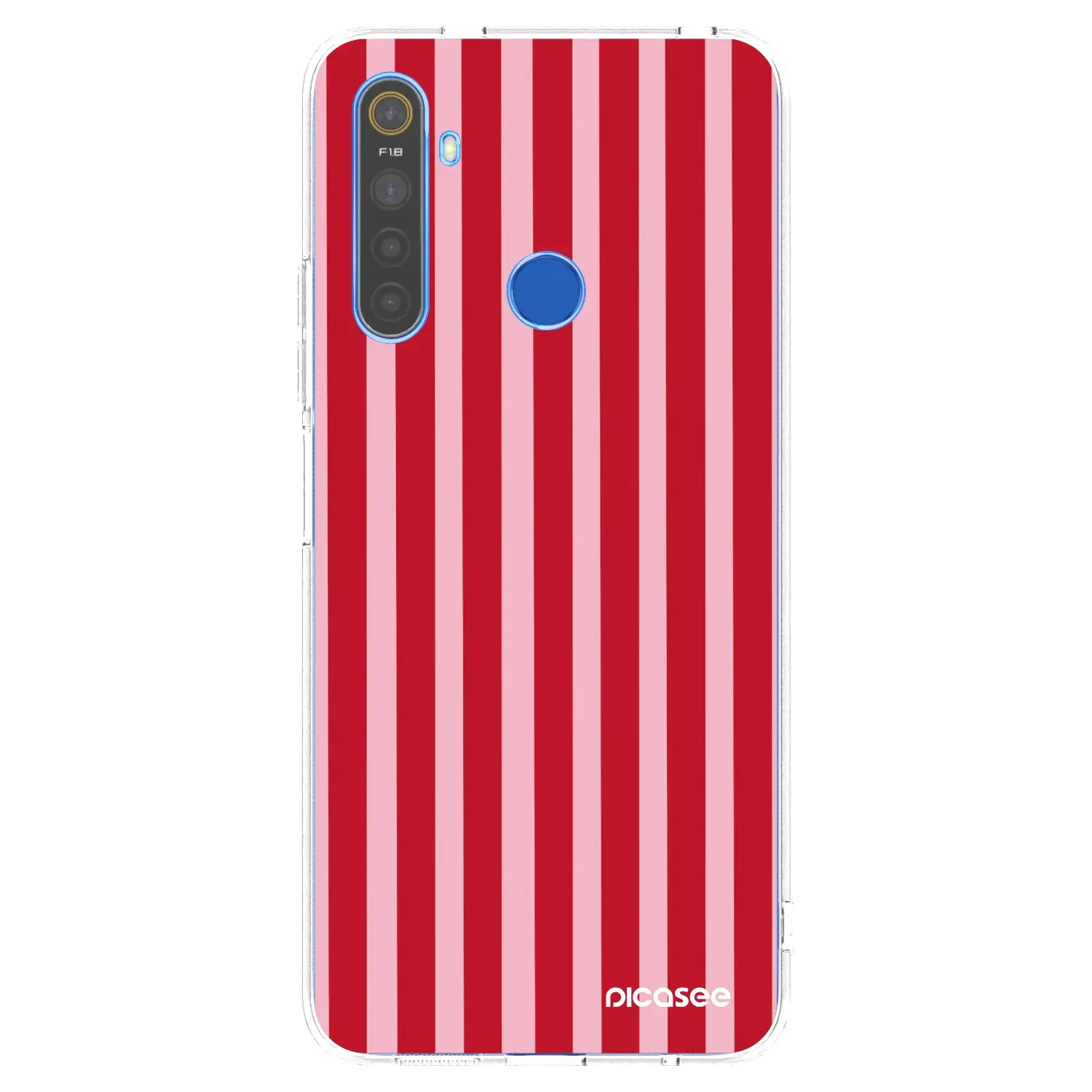 Silikonový průhledný obal pro Realme 5 - Lines red