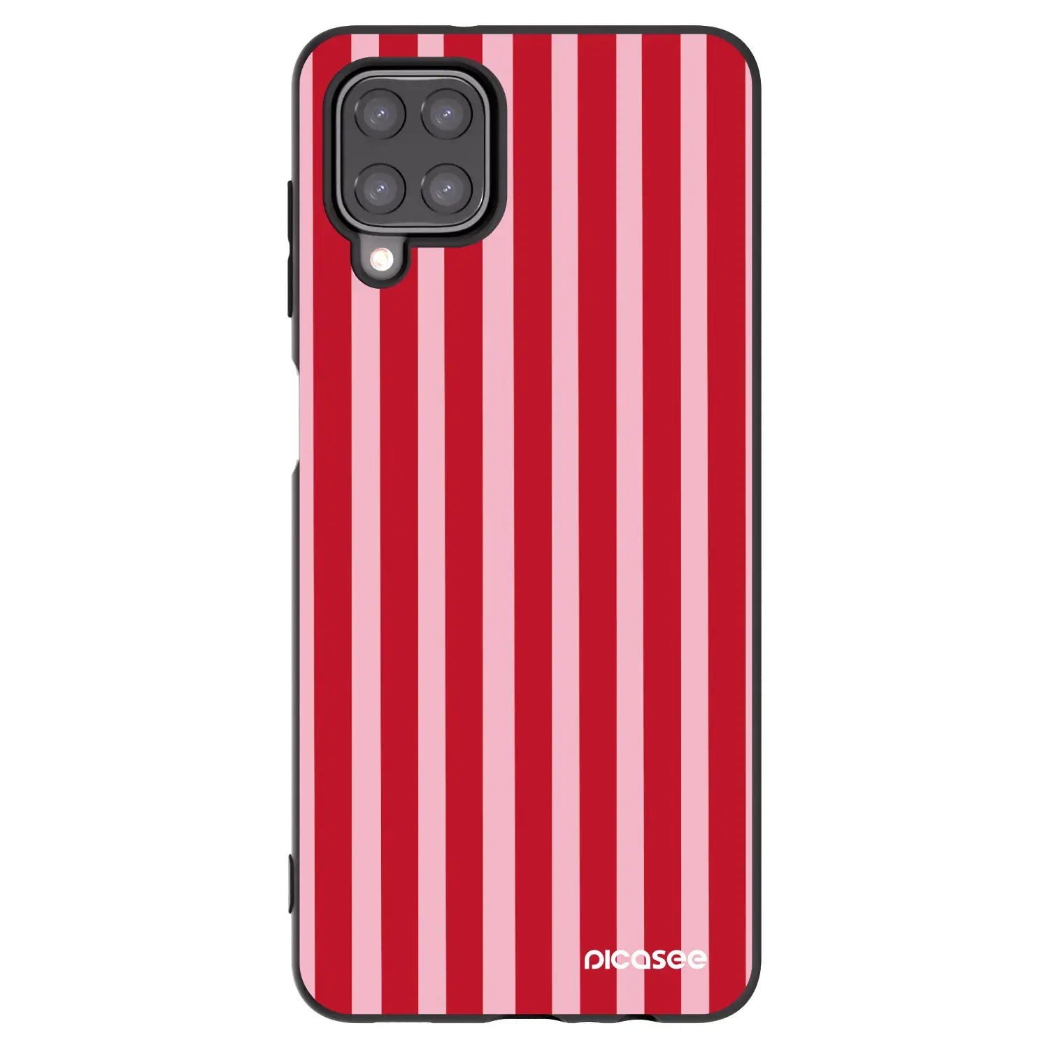 Silikonový černý obal pro Samsung Galaxy A12 A125F - Lines red