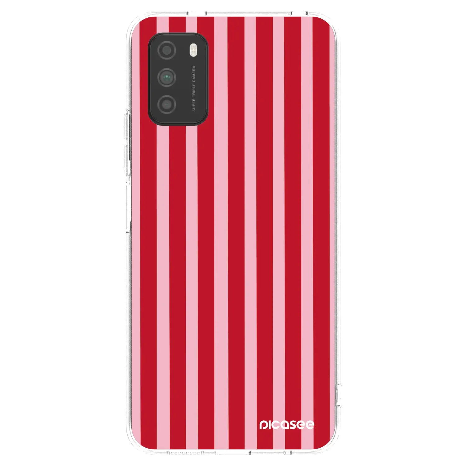 Silikonový průhledný obal pro Xiaomi Poco M3 - Lines red