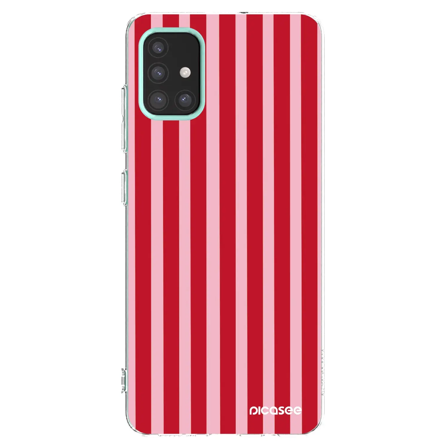 Silikonový průhledný obal pro Samsung Galaxy M31s - Lines red
