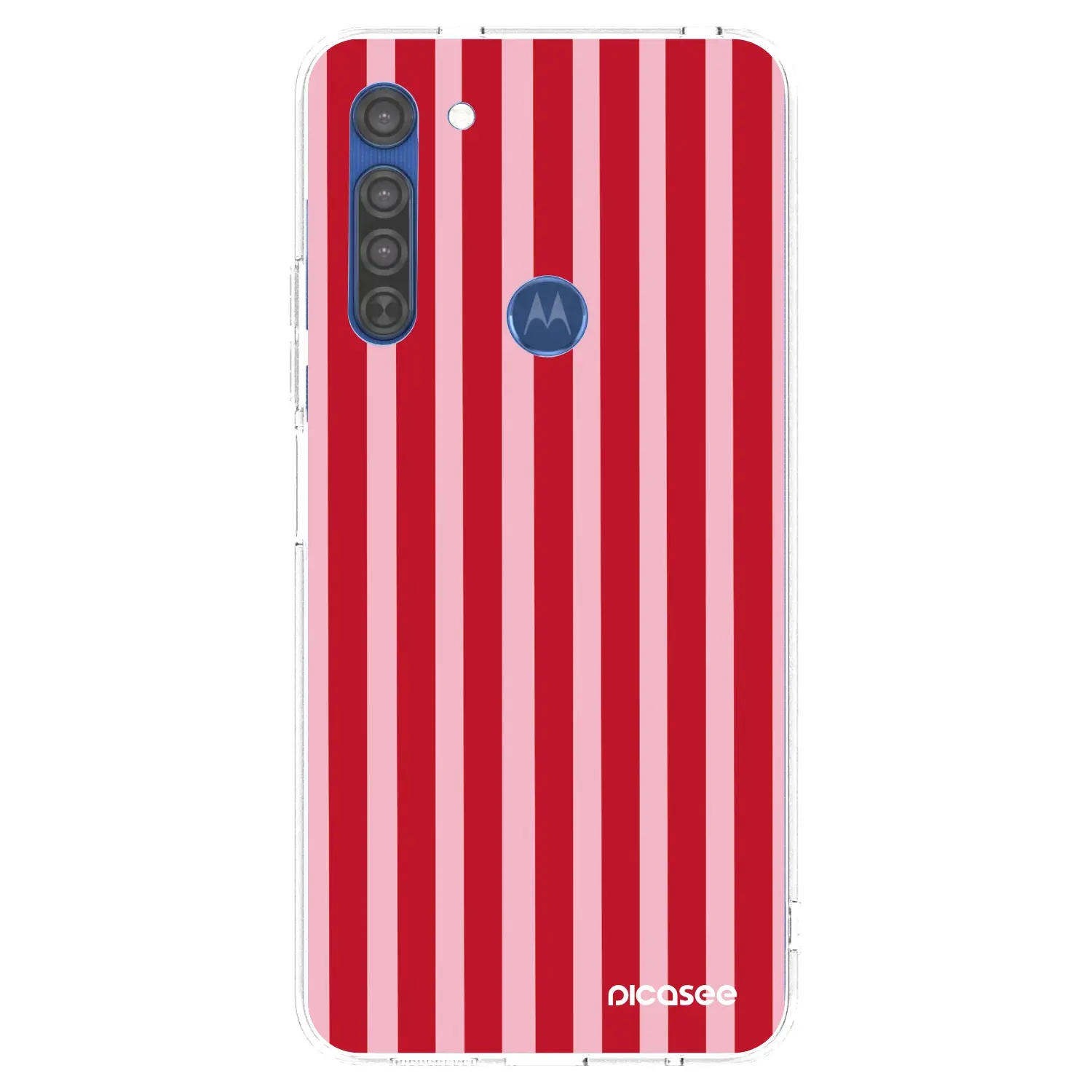 Silikonový průhledný obal pro Motorola Moto G8 - Lines red