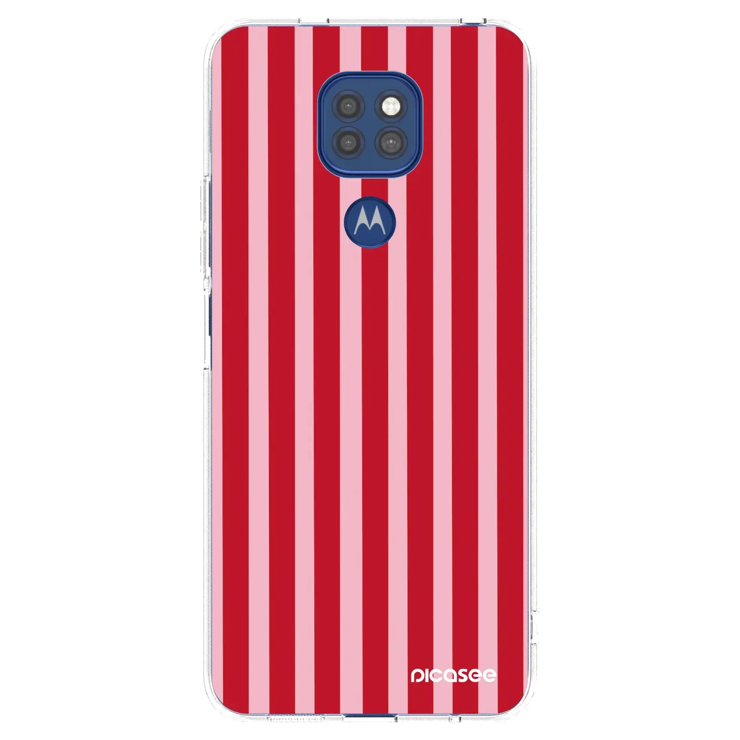 Silikonový průhledný obal pro Motorola Moto G9 Play - Lines red