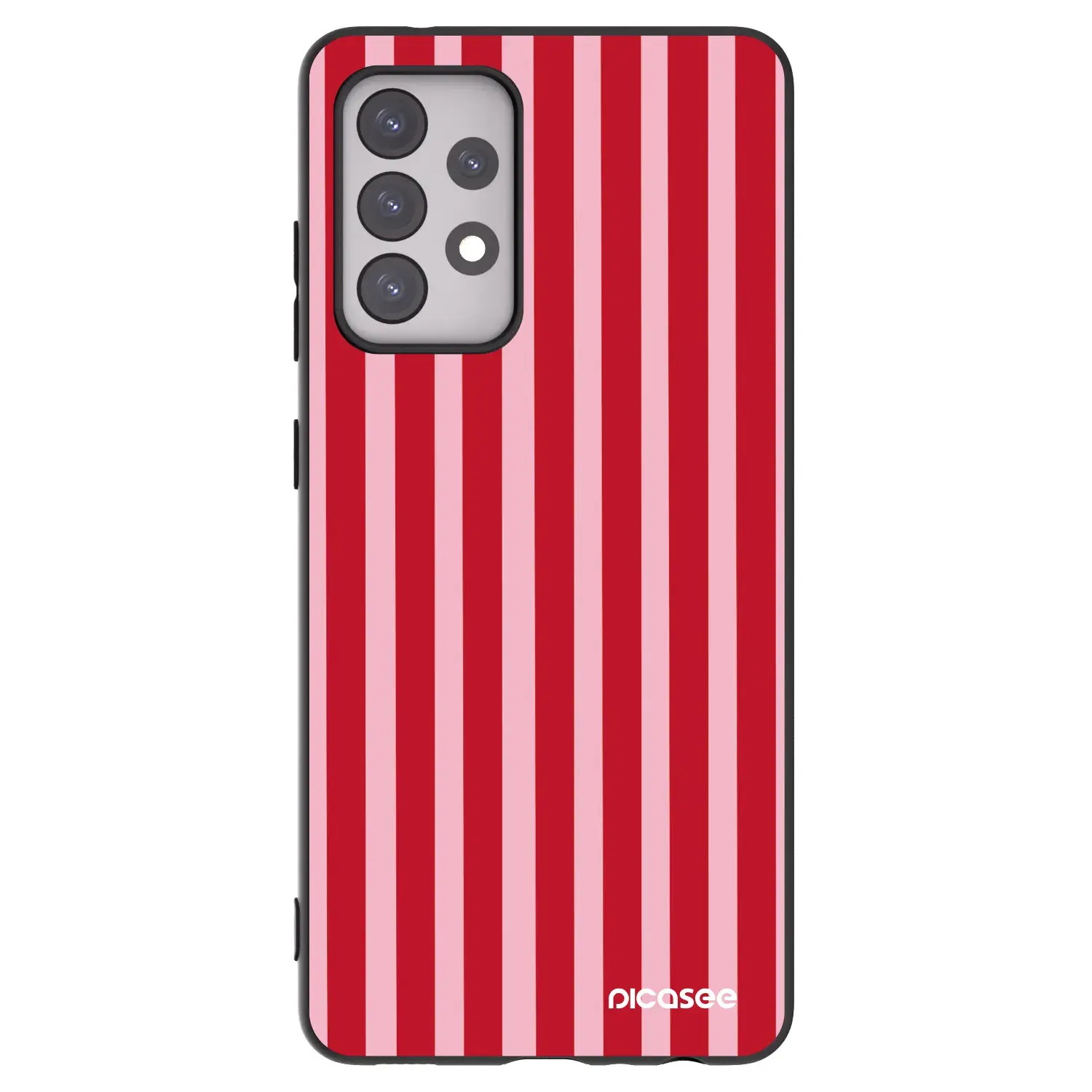 Silikonový černý obal pro Samsung Galaxy A52 5G A525F - Lines red