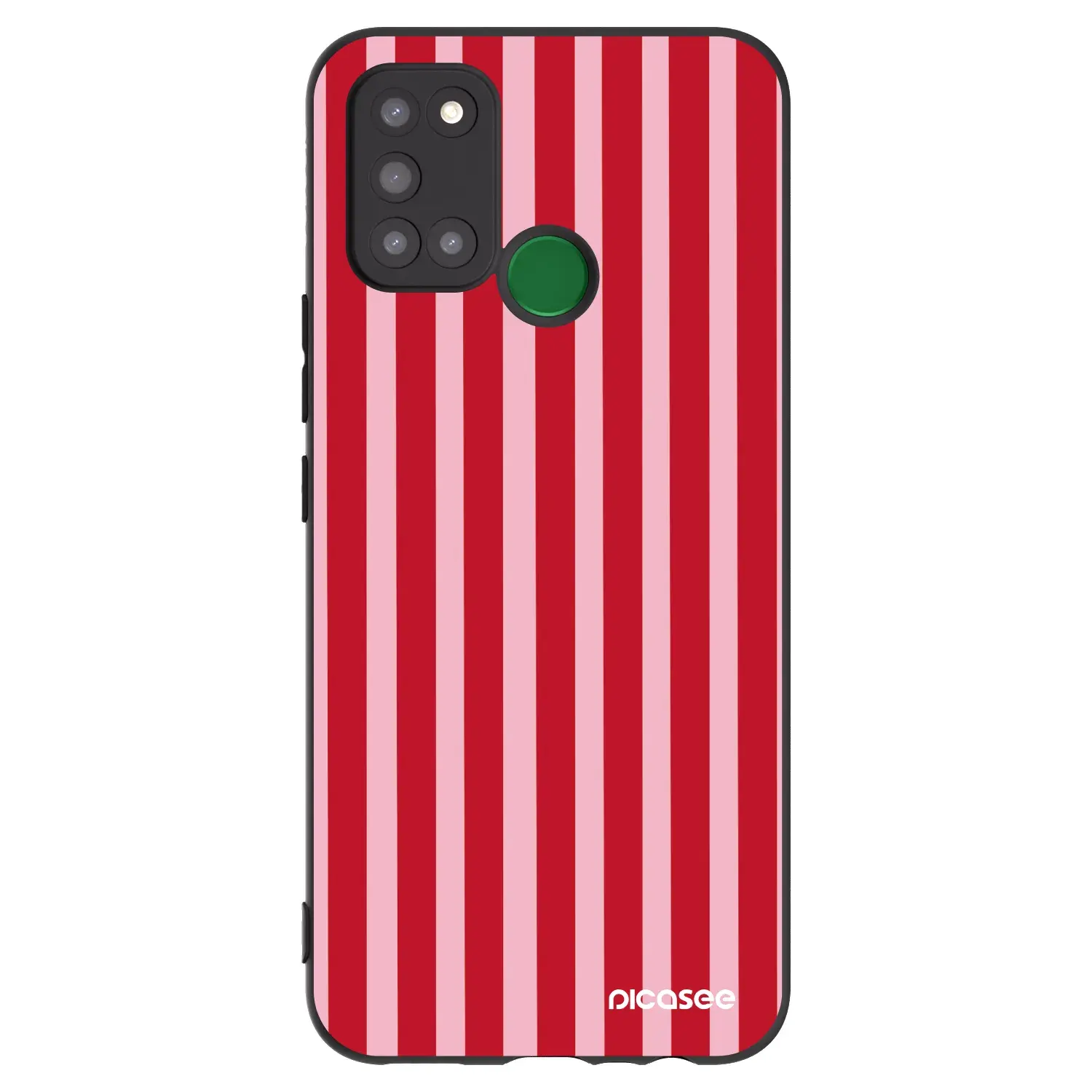 Silikonový černý obal pro Realme 7i - Lines red