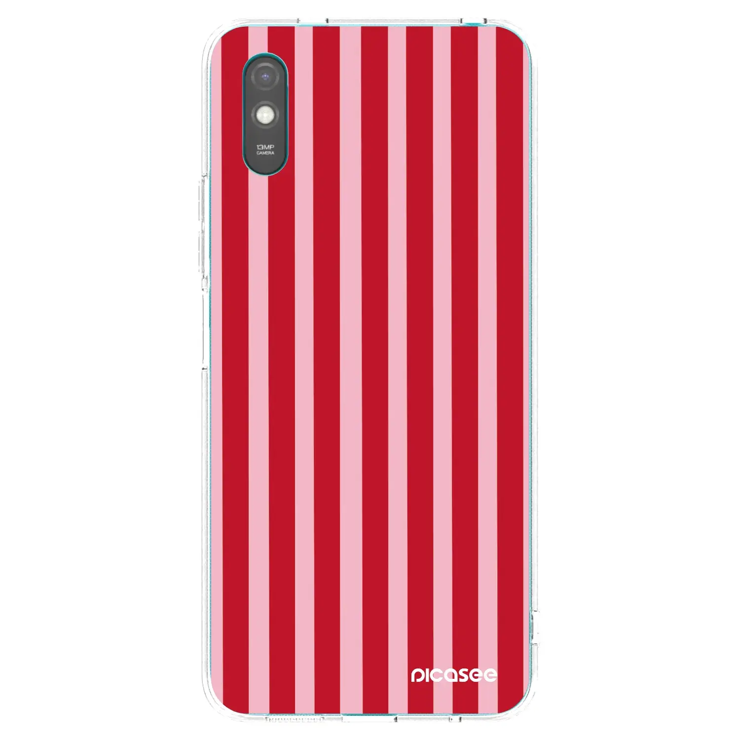 Silikonový průhledný obal pro Xiaomi Redmi 9AT - Lines red