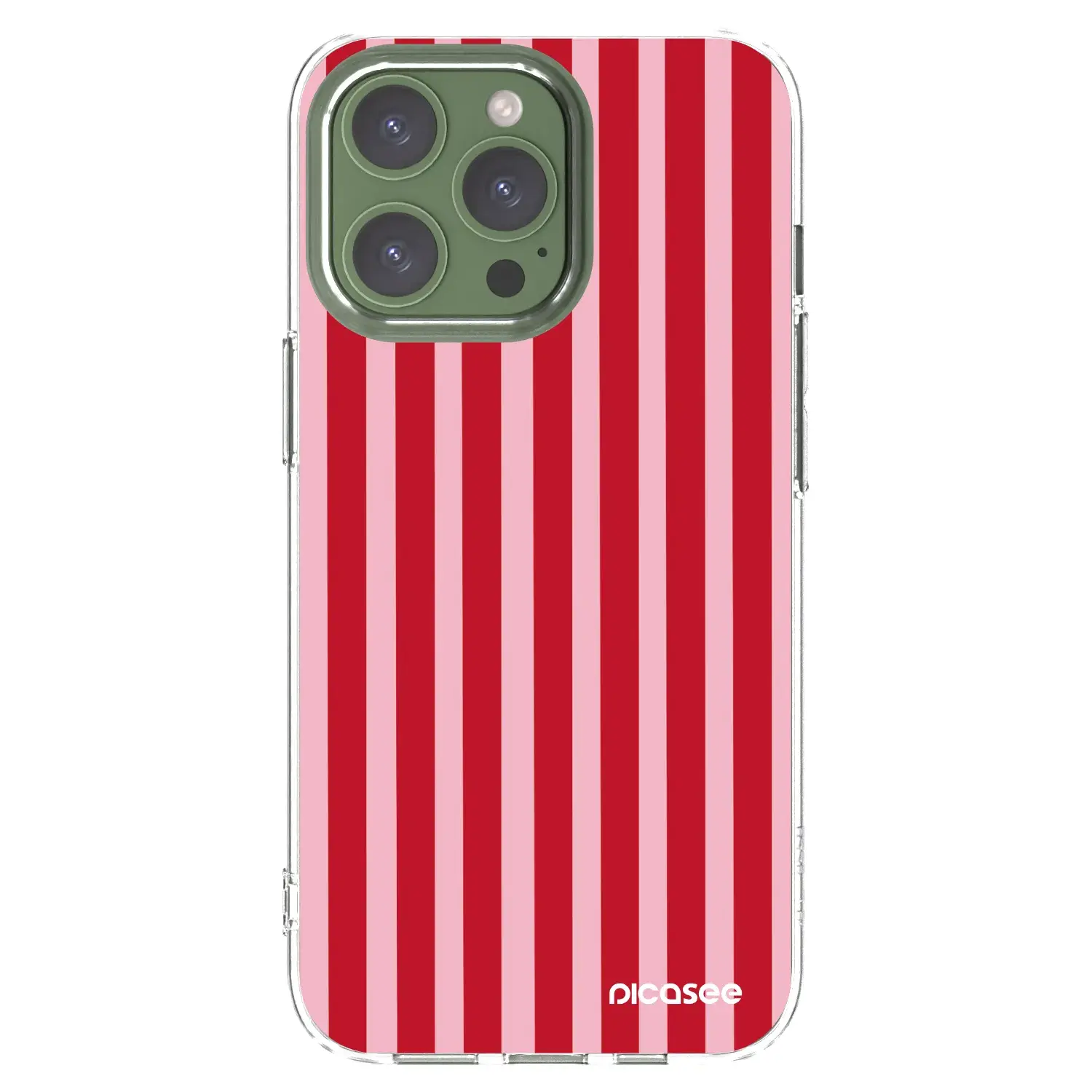 Silikonový průhledný obal pro Apple iPhone 13 Pro - Lines red