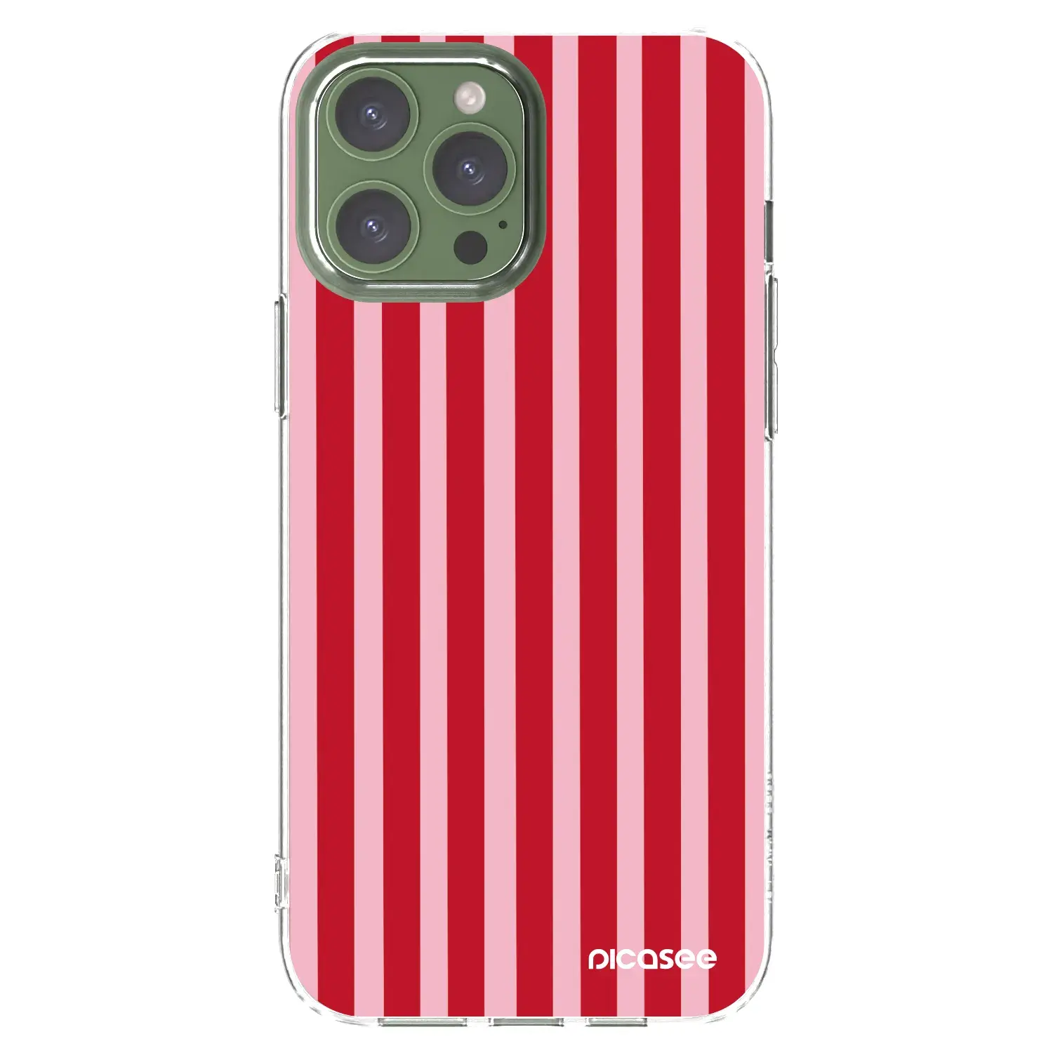 Silikonový průhledný obal pro Apple iPhone 13 Pro Max - Lines red