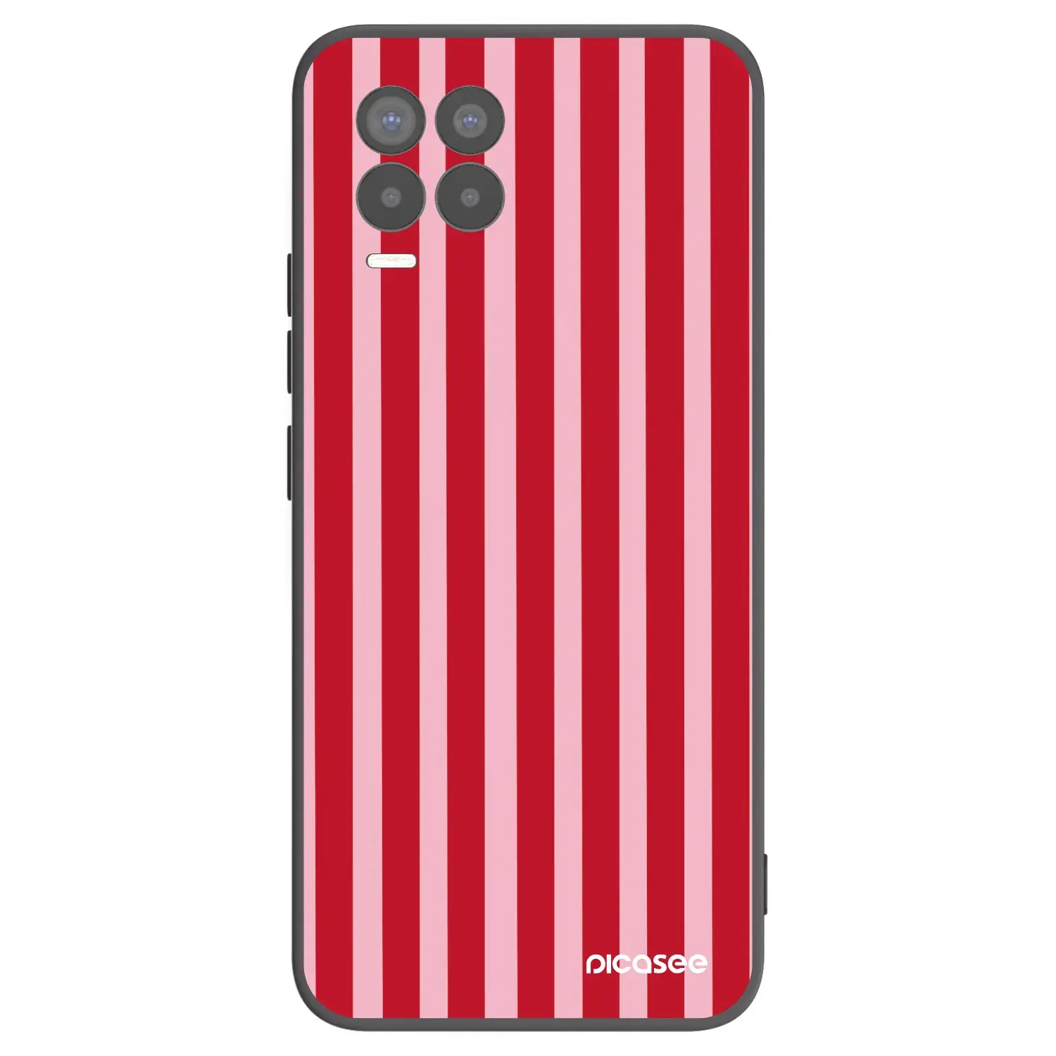 Silikonový černý obal pro Realme 8 Pro - Lines red