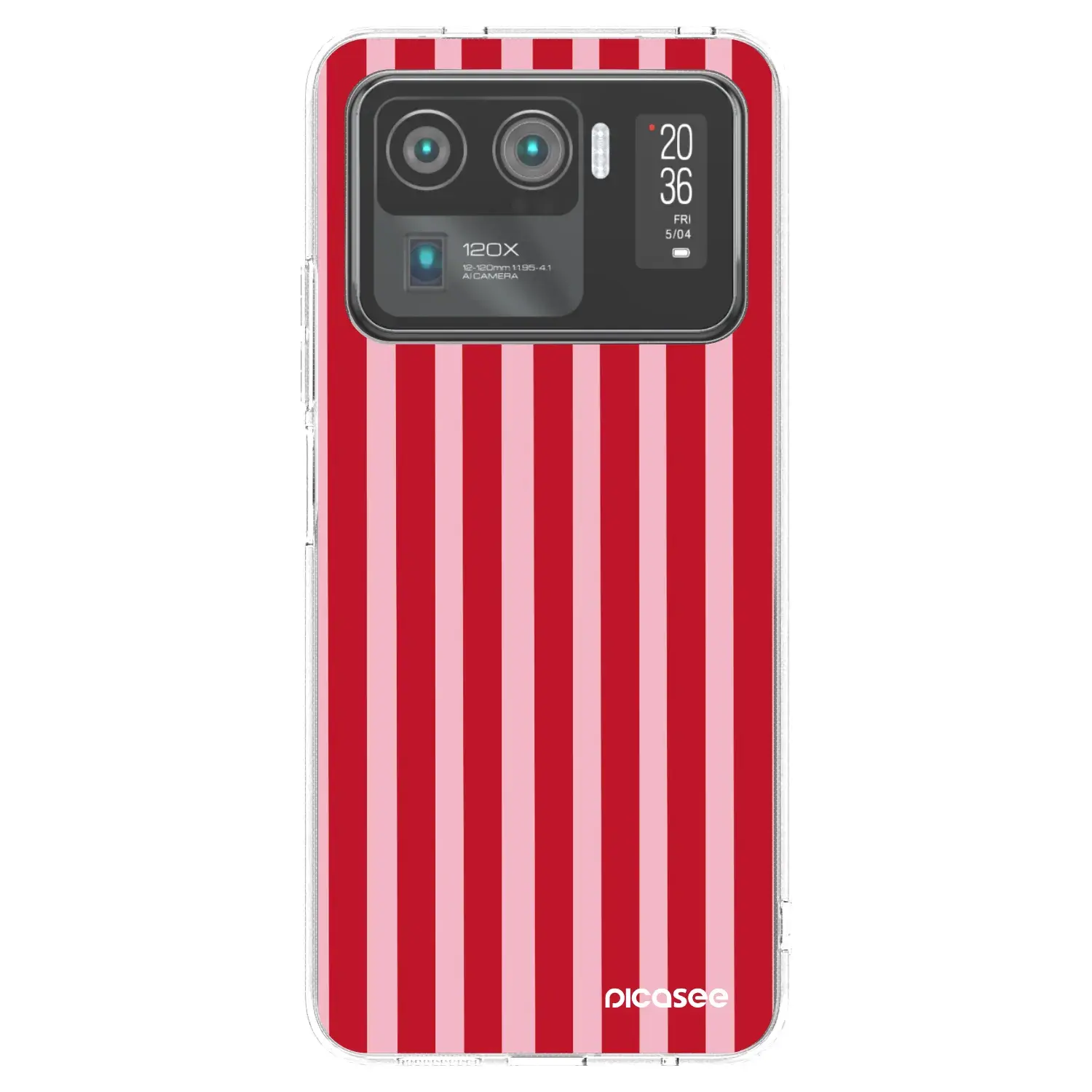 Silikonový průhledný obal pro Xiaomi Mi 11 Ultra - Lines red