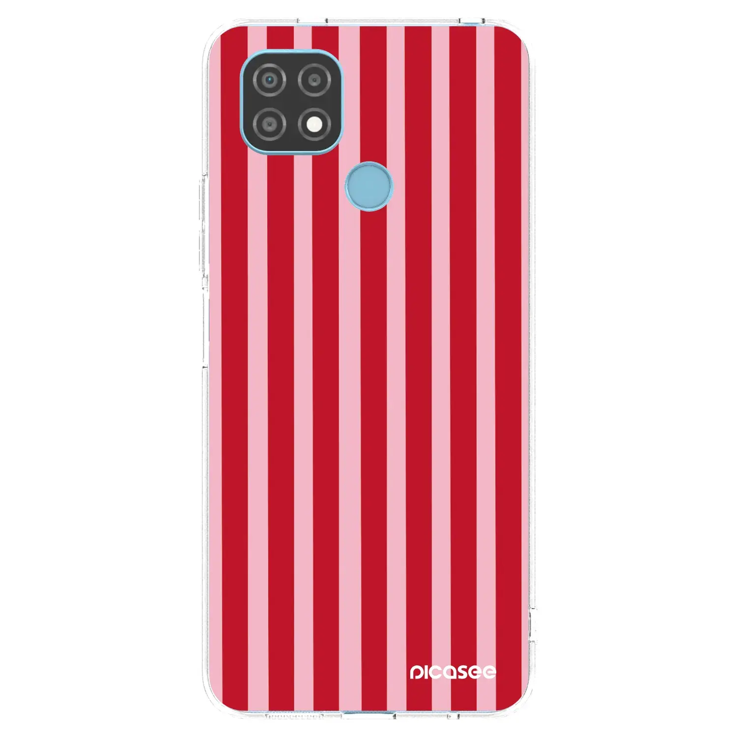 Silikonový průhledný obal pro Realme C21 - Lines red