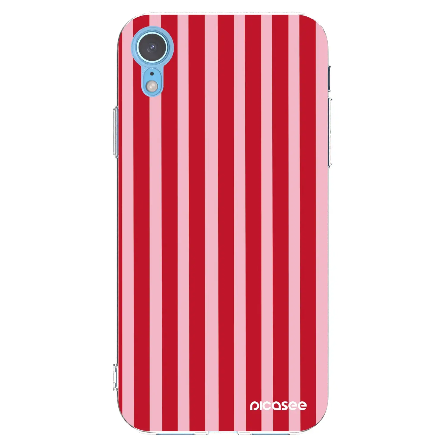 Silikonový průhledný obal pro Apple iPhone XR - Lines red