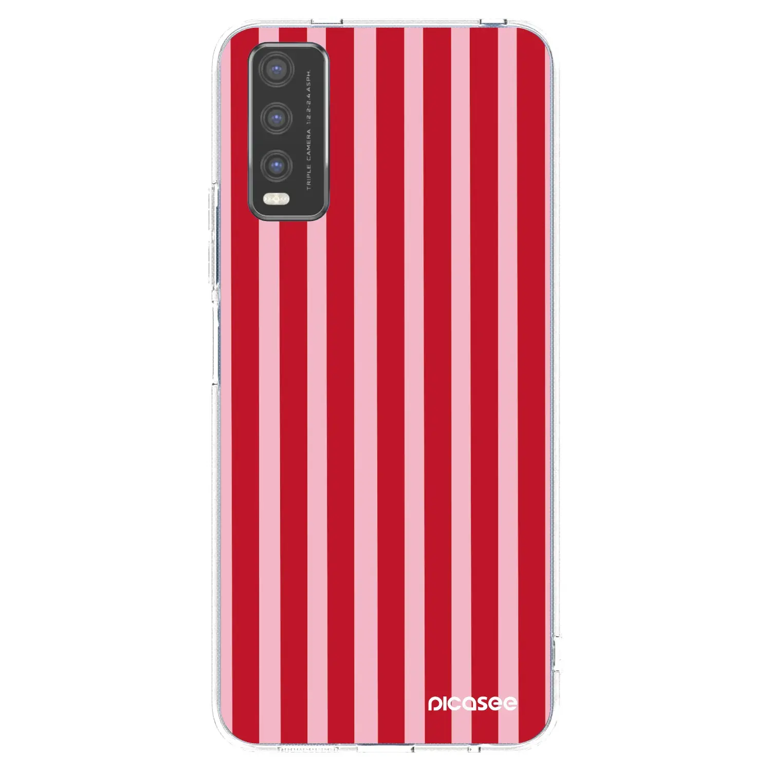 Silikonový průhledný obal pro Vivo Y20s - Lines red