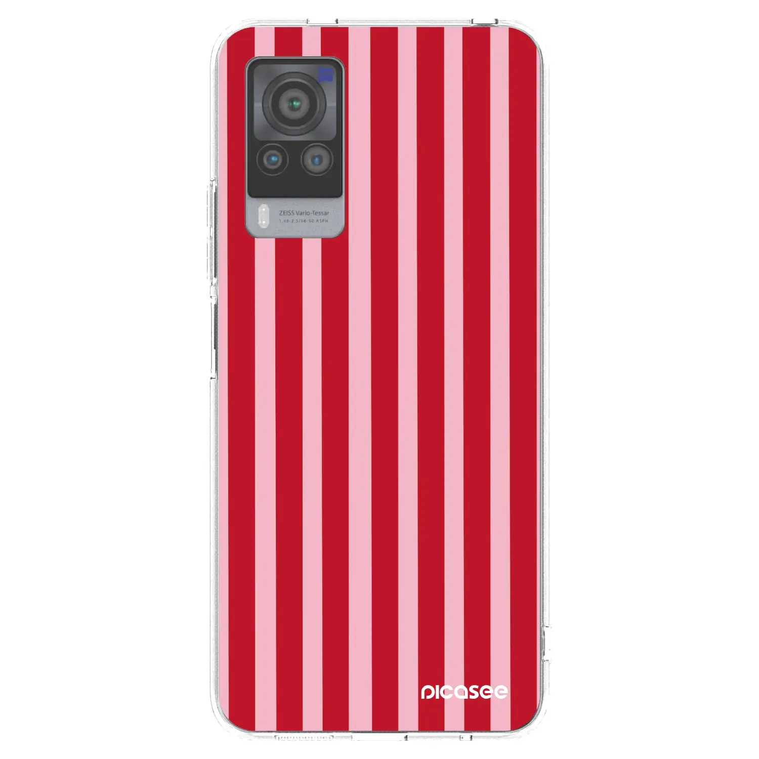 Silikonový průhledný obal pro Vivo X60 Pro 5G - Lines red